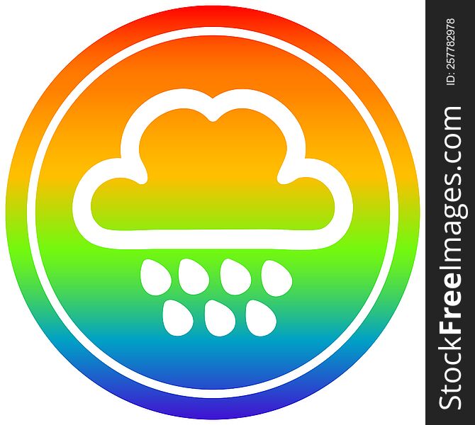Rain Cloud Circular In Rainbow Spectrum