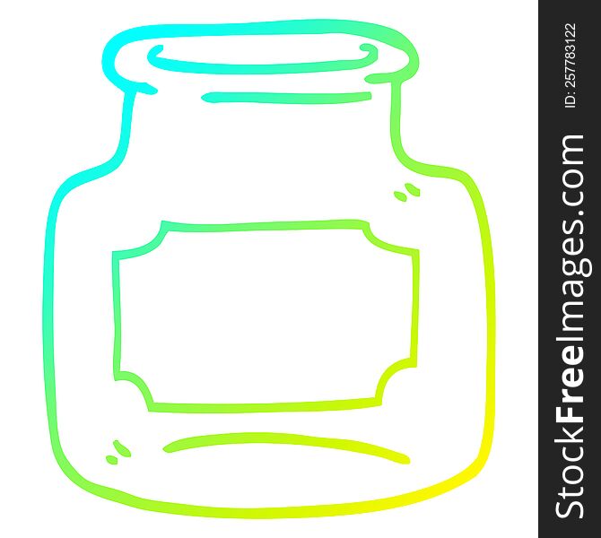 Cold Gradient Line Drawing Cartoon Empty Jar