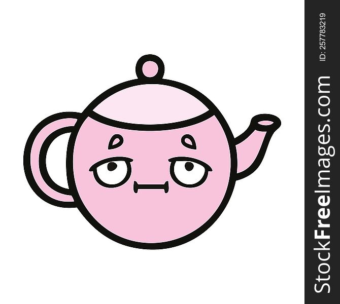 cute cartoon of a teapot. cute cartoon of a teapot