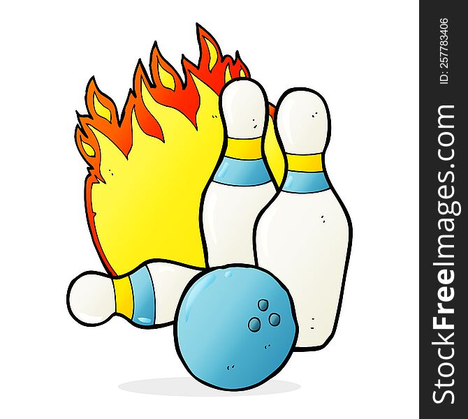 ten pin bowling cartoon