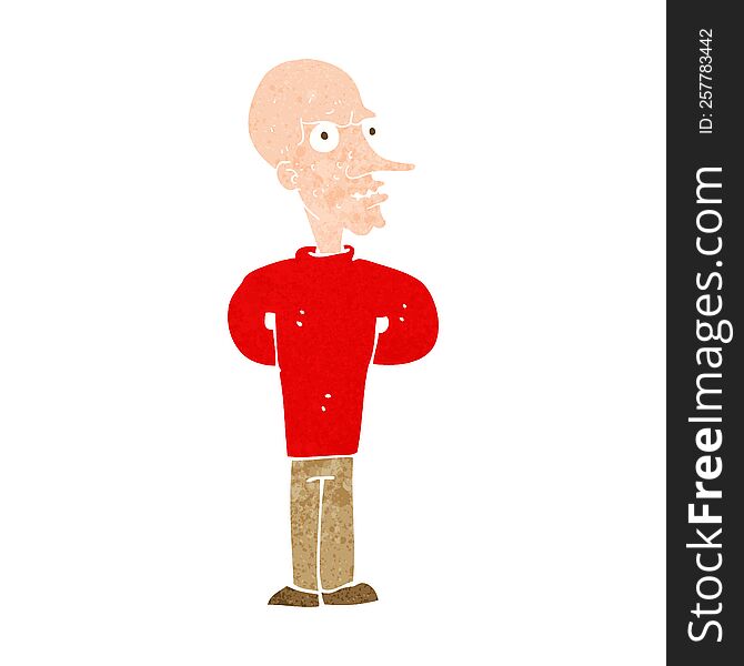 cartoon evil bald man