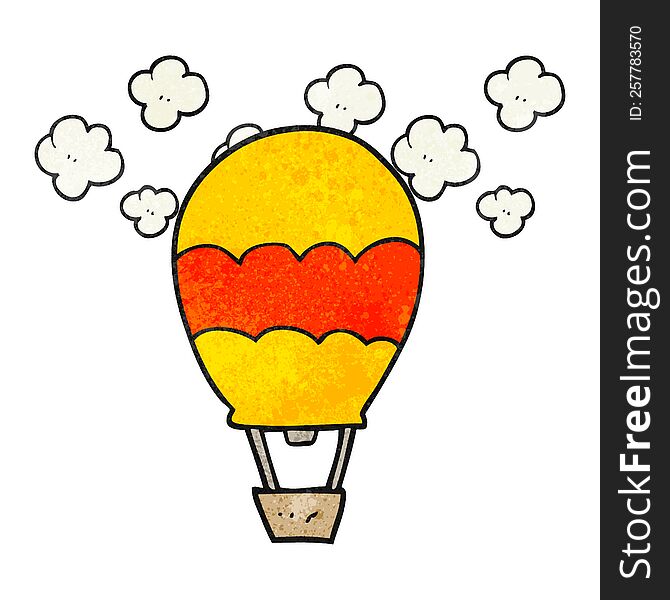 textured cartoon hot air balloon