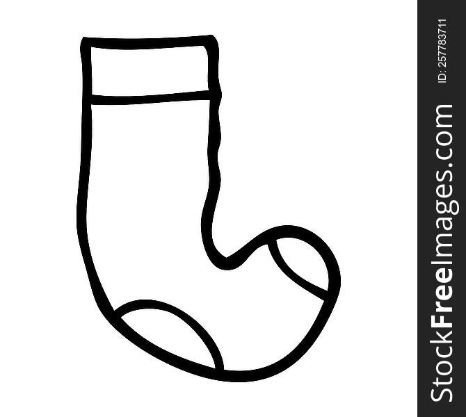 line drawing cartoon sock