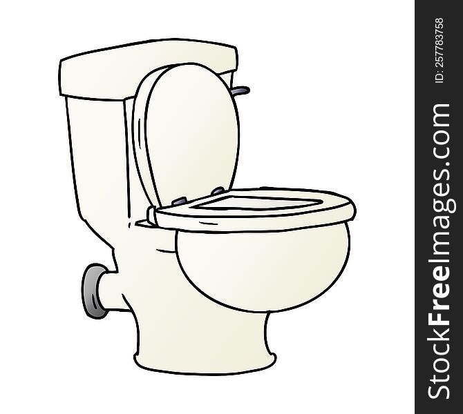 hand drawn gradient cartoon doodle of a bathroom toilet