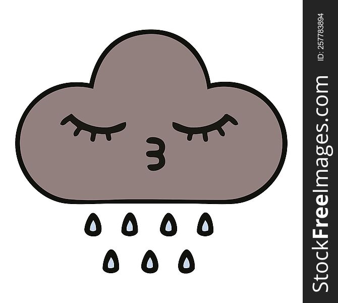 Cute Cartoon Storm Rain Cloud