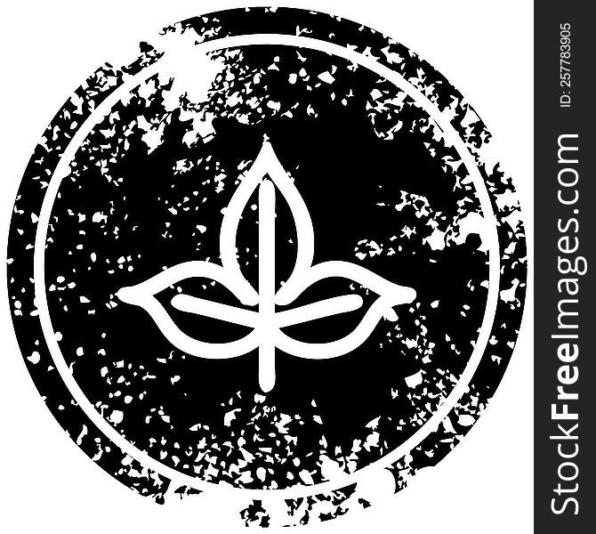 natural leaf distressed icon symbol