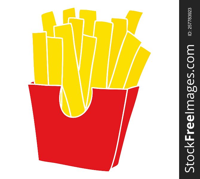 Quirky Hand Drawn Cartoon French Fries