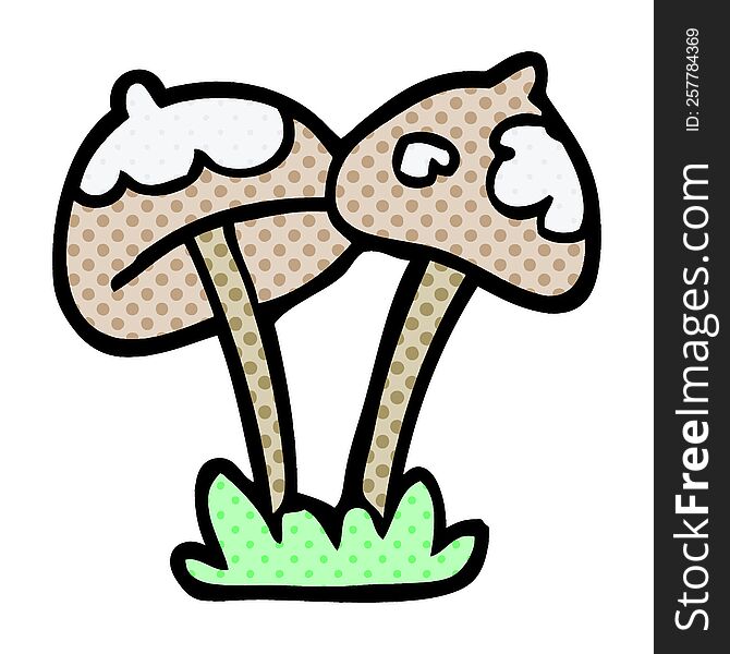 cartoon doodle mushroom