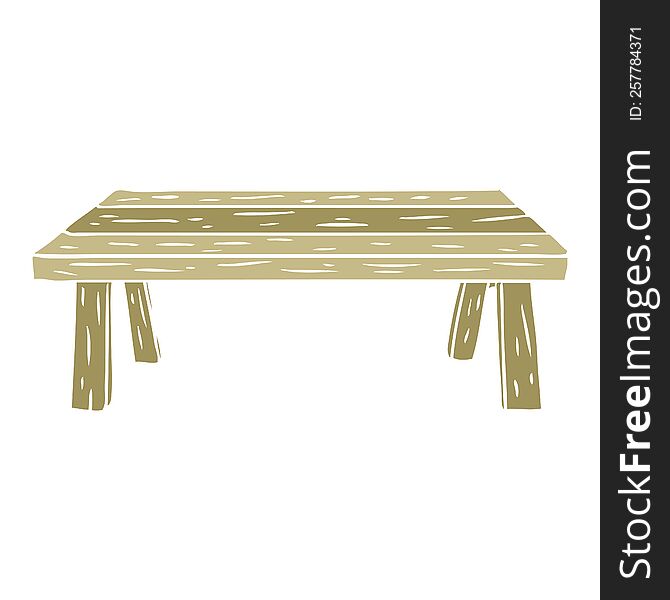 Flat Color Style Cartoon Wooden Table