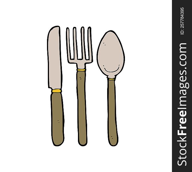 Cartoon Knife Fork Spoon