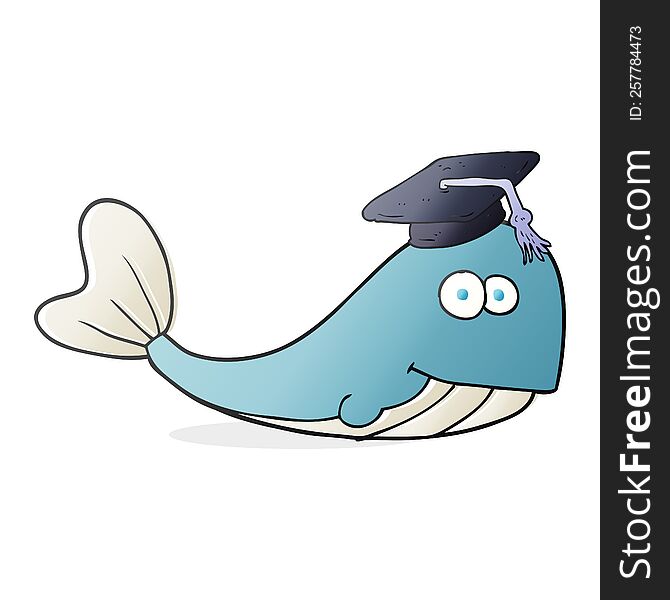 cartoon whale graduate