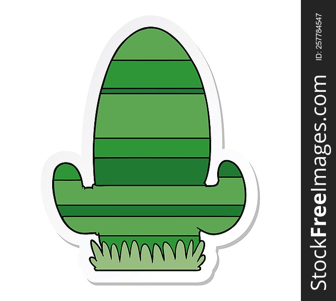 sticker of a cartoon cactus