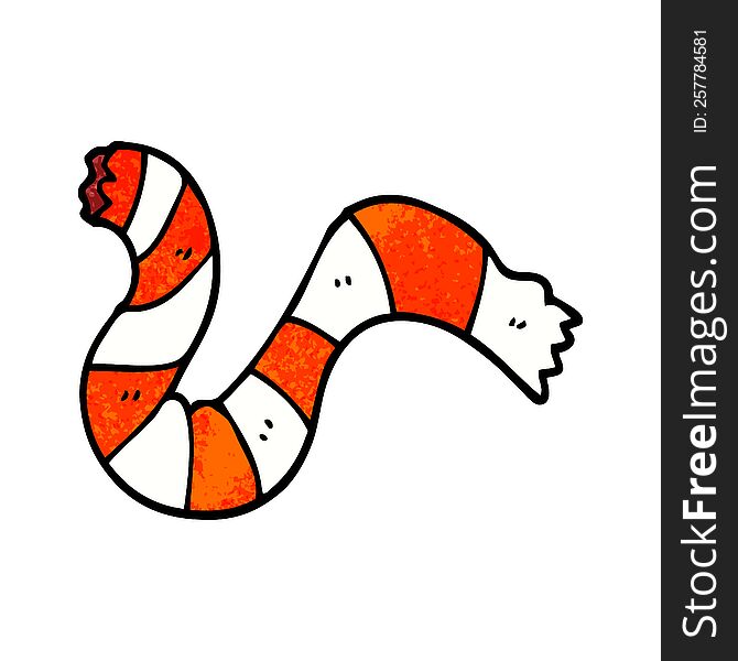 cartoon doodle stripy scarf