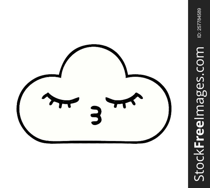 Comic Book Style Cartoon White Cloud