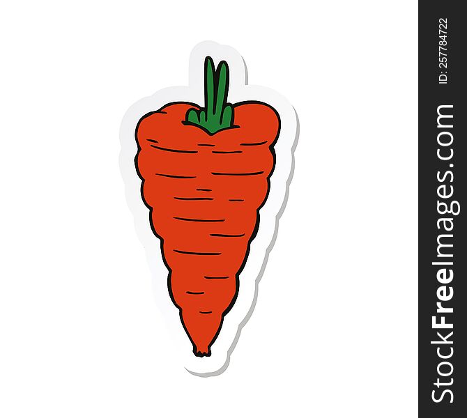 Sticker Of A Cartoon Carrot