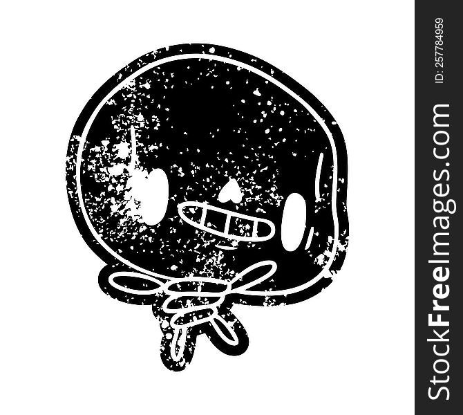 grunge distressed icon kawaii cute dead skeleton. grunge distressed icon kawaii cute dead skeleton