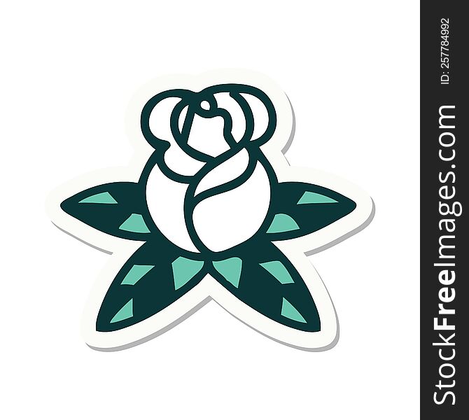 Tattoo Style Sticker Of A Single Rose