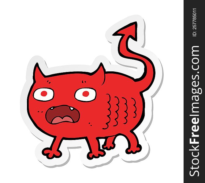 Sticker Of A Cartoon Little Imp