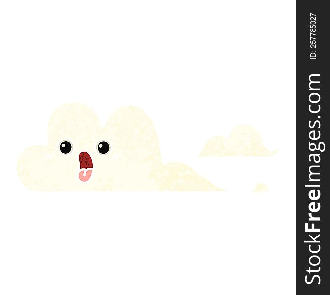 retro illustration style cartoon of a clouds