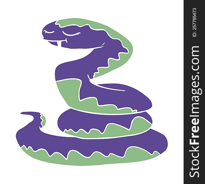 Flat Color Style Cartoon Snake