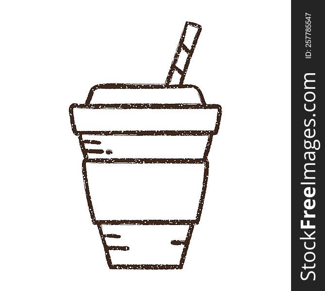 Iced Coffee Charcoal Drawing