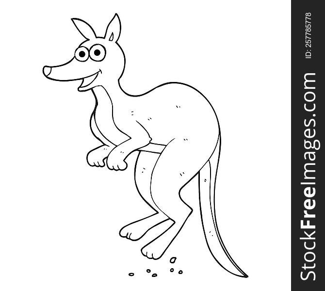 Black And White Cartoon Kangaroo