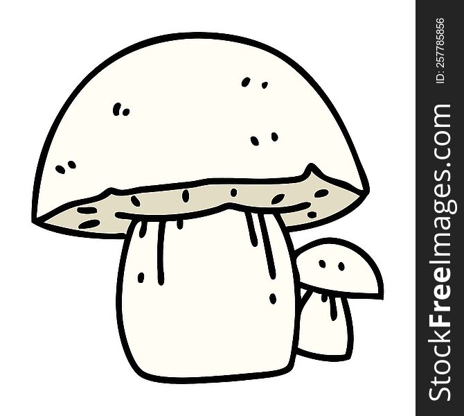 cartoon of a wild mushroom that may or may not be poisonous