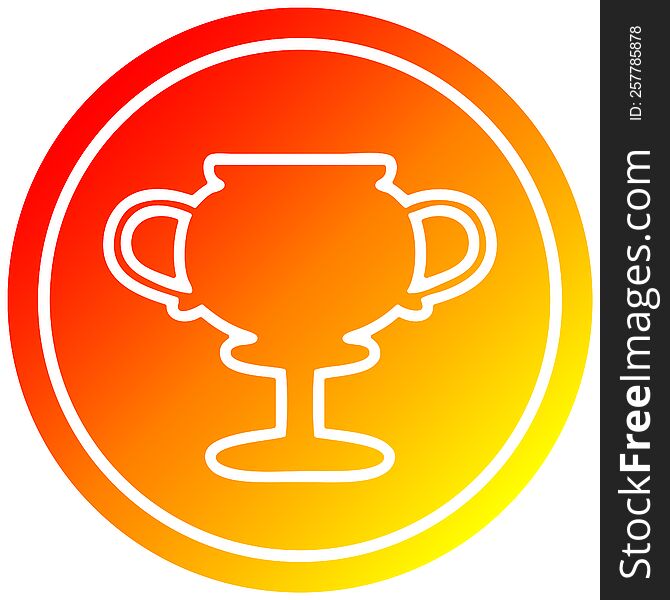 Trophy Cup Circular In Hot Gradient Spectrum