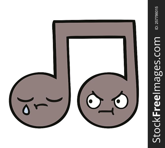 cute cartoon of a musical note. cute cartoon of a musical note