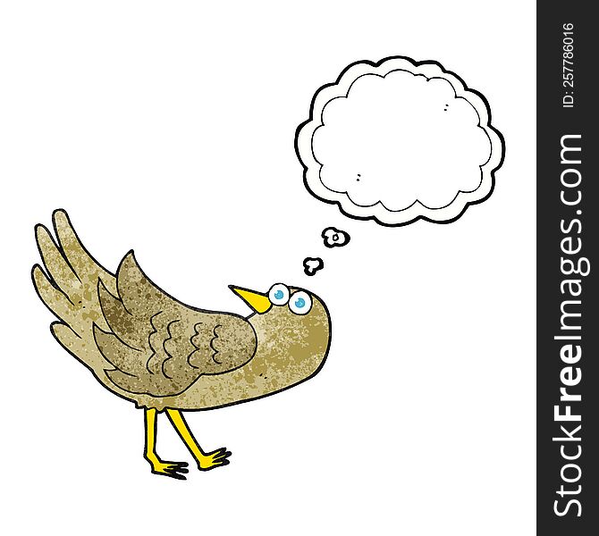 Thought Bubble Textured Cartoon Bird