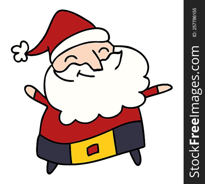 Cartoon Of A Jolly Father Christmas