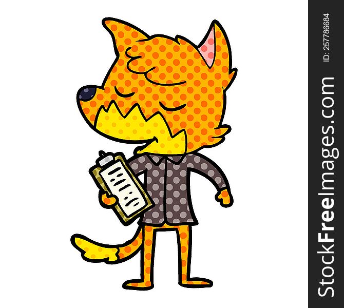 friendly cartoon fox manager. friendly cartoon fox manager