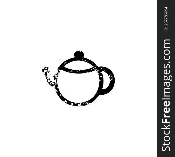 tea pot distressed icon symbol