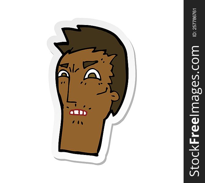 sticker of a cartoon angry face