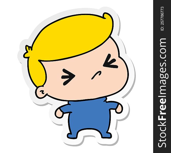 sticker cartoon illustration of a kawaii cute cross baby. sticker cartoon illustration of a kawaii cute cross baby