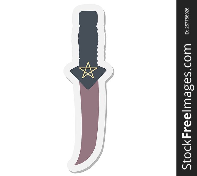 ritual athame knife sticker