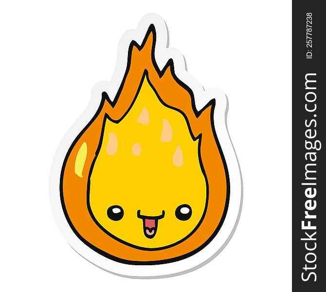 sticker of a cartoon flame