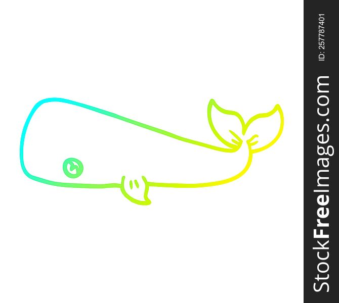 Cold Gradient Line Drawing Cartoon Whale