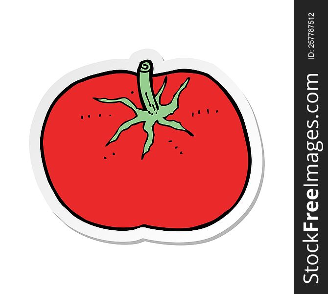 sticker of a cartoon tomato