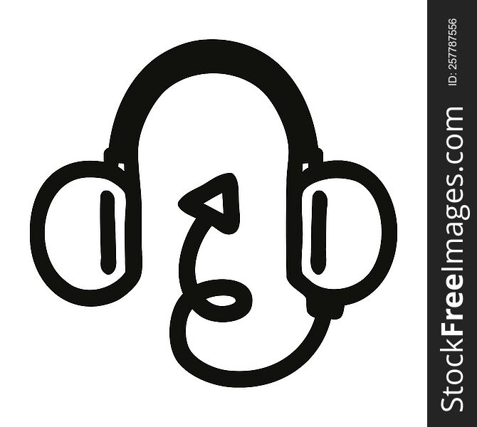 Music Headphones With Devil Tail Icon