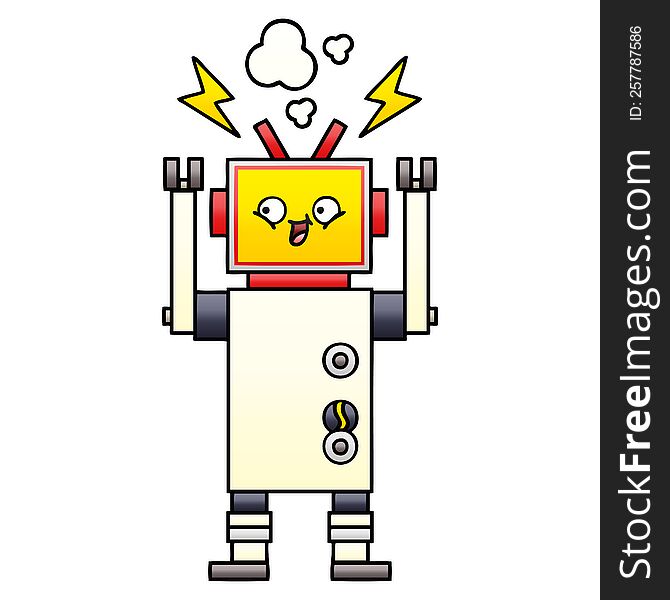 Gradient Shaded Cartoon Dancing Robot