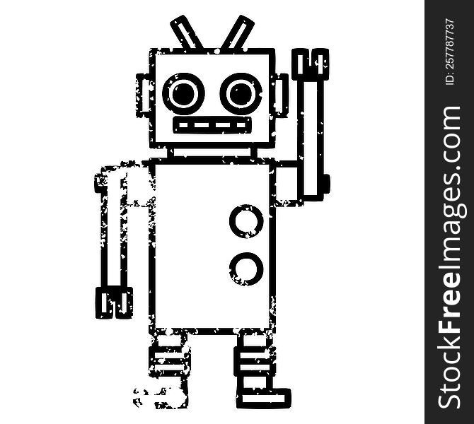 Dancing Robot Distressed Icon