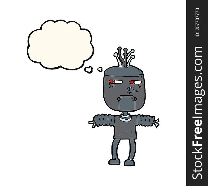 Cartoon Robot With Thought Bubble