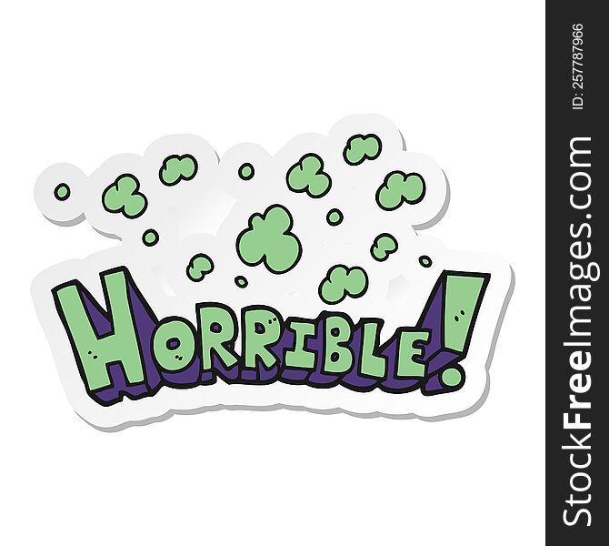 Sticker Of A Cartoon Word Horrible