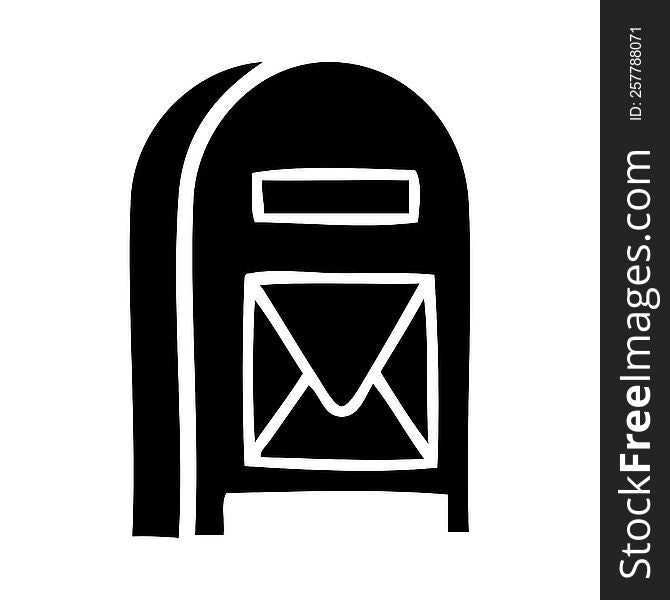 flat symbol of a mail box. flat symbol of a mail box
