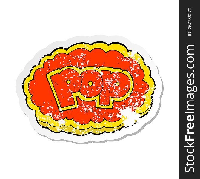 retro distressed sticker of a cartoon POP symbol