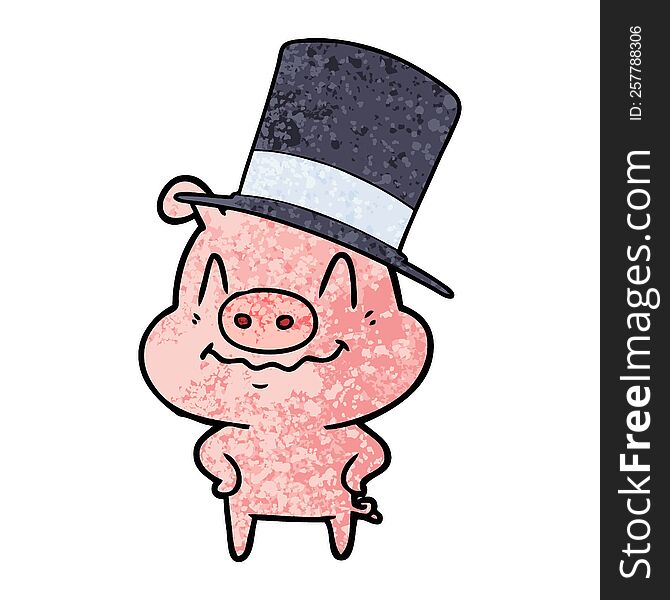 nervous cartoon rich pig. nervous cartoon rich pig