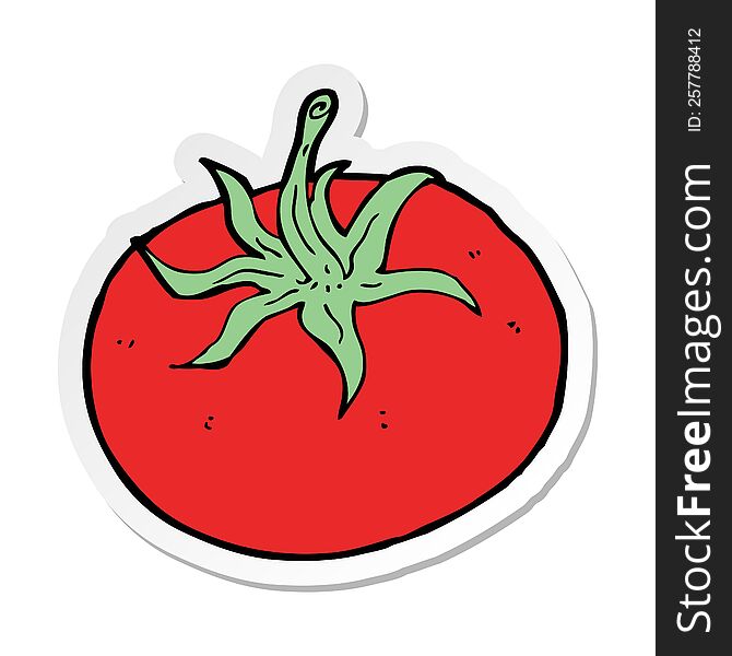 sticker of a cartoon tomato