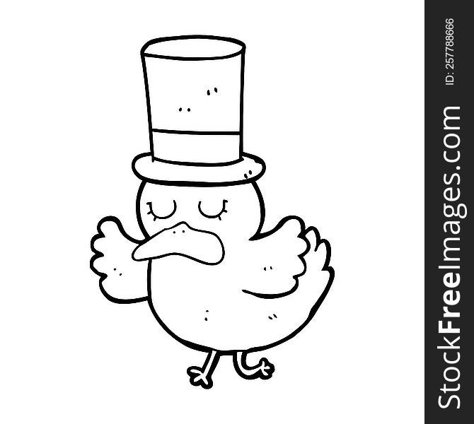 cartoon duck wearing top hat
