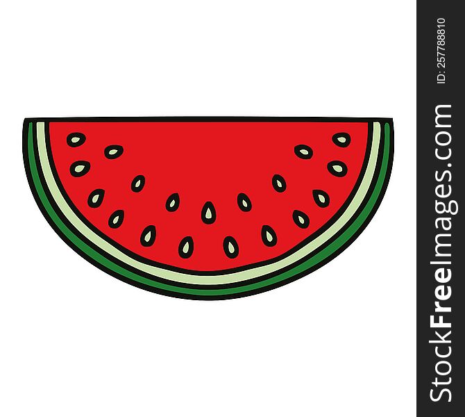 Quirky Hand Drawn Cartoon Watermelon